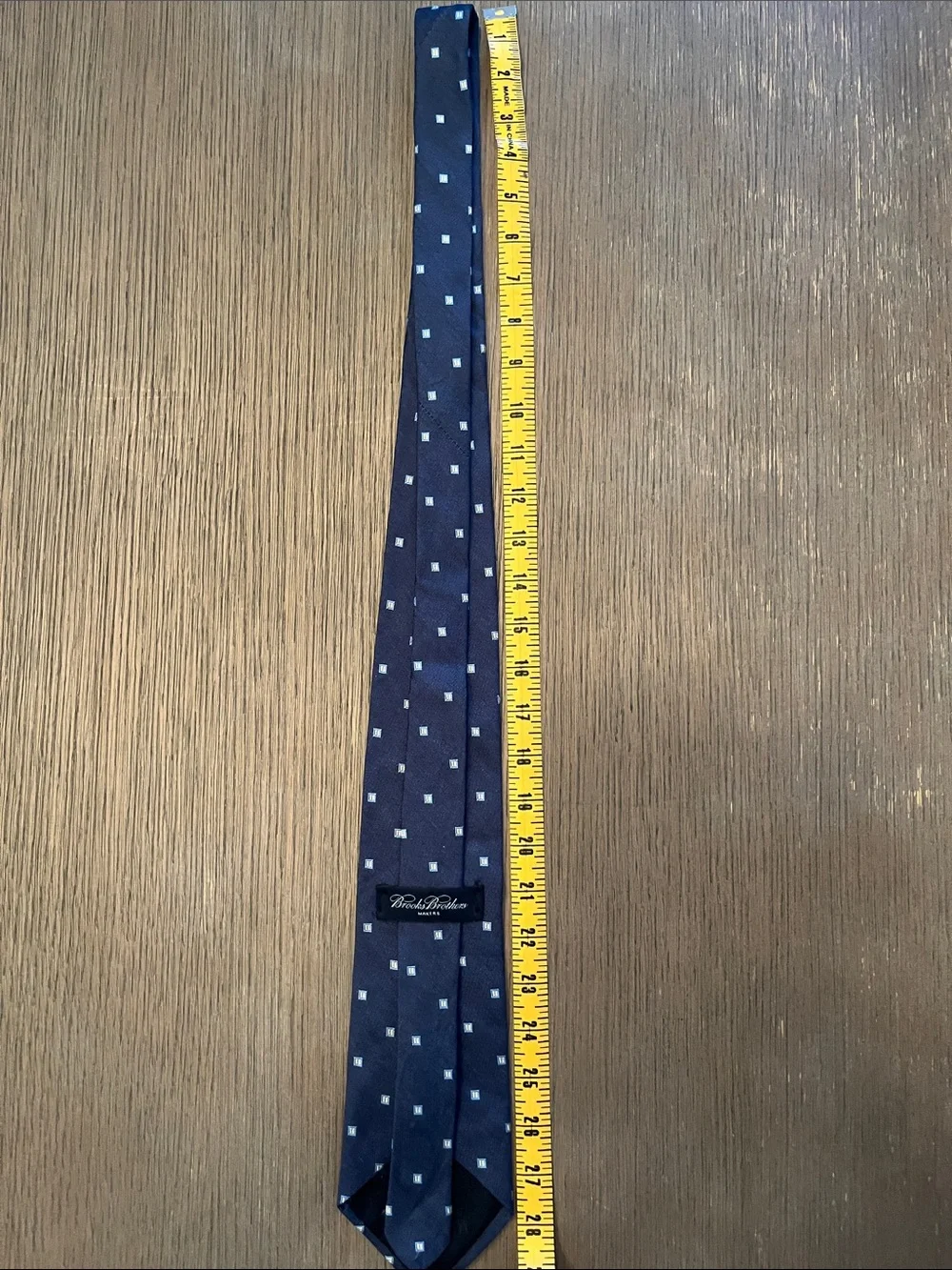 Brooks Brothers Makers Navy Tie with White Square.